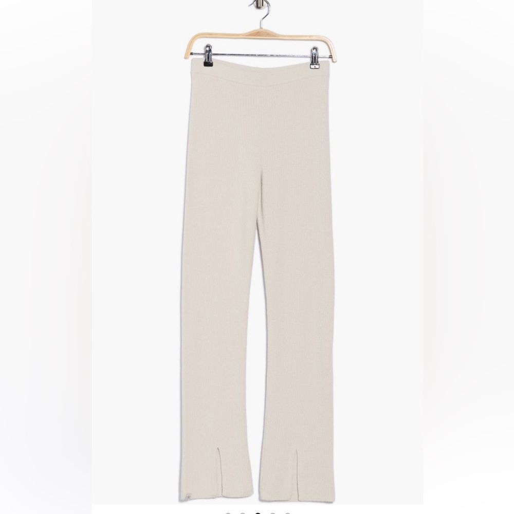 Barefoot Dreams Slim Slit Rib Pajama Pants in Almond Size X-Large NWT - Picture 3 of 10